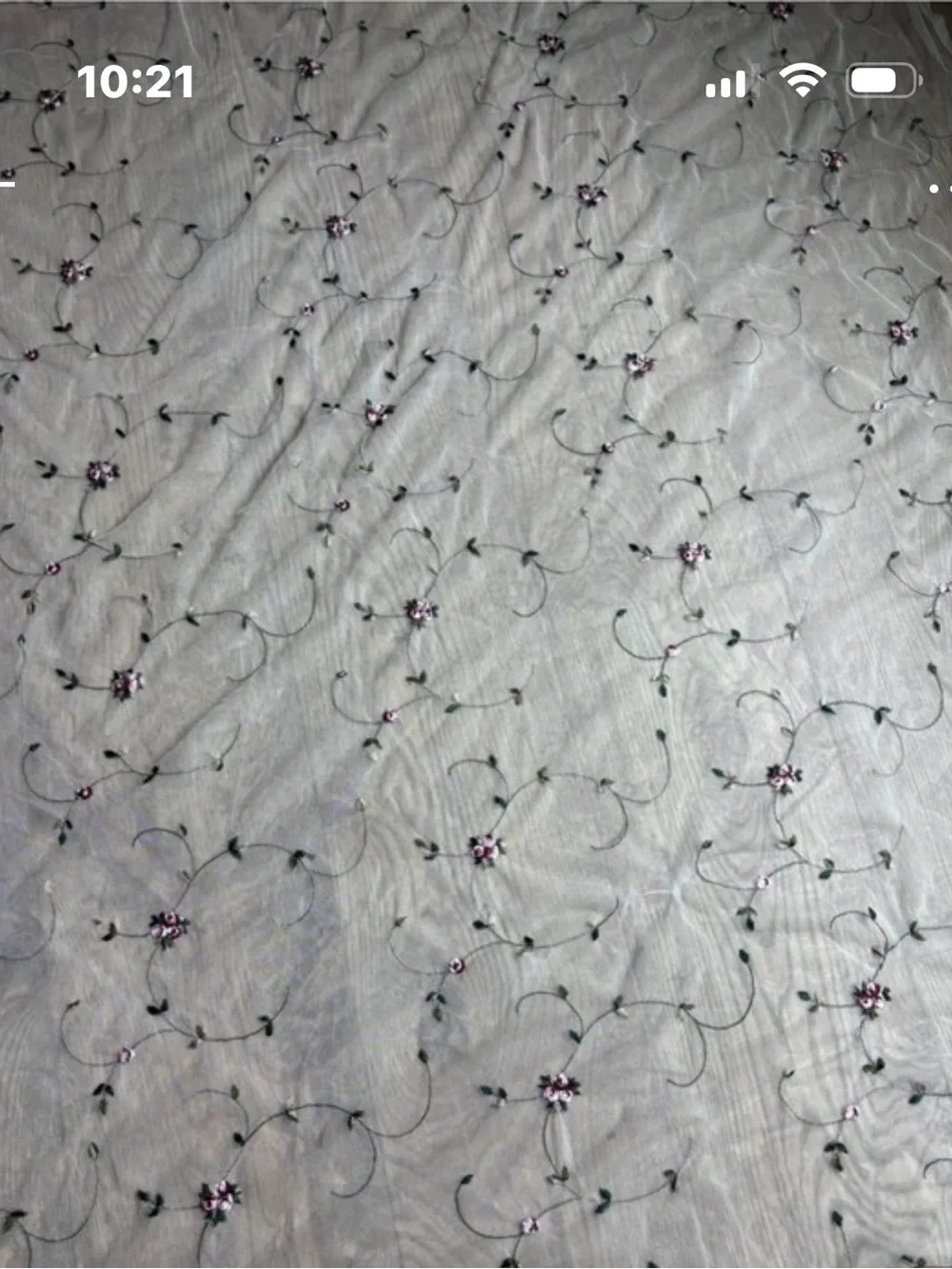 3 Vintage Embroidered Rosebuds Scalloped Curtain Panels 54 × 62